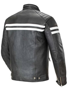 Mens Padded Leather Motorcycle Jacket