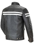 Mens Padded Leather Motorcycle Jacket