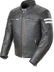 Mens Padded Leather Motorcycle Jacket