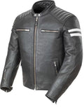 Mens Padded Leather Motorcycle Jacket