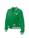 new era kelly green philadelphia eagles throwback fleece jacket..