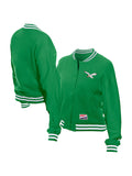 new era kelly green philadelphia eagles throwback fleece jacket
