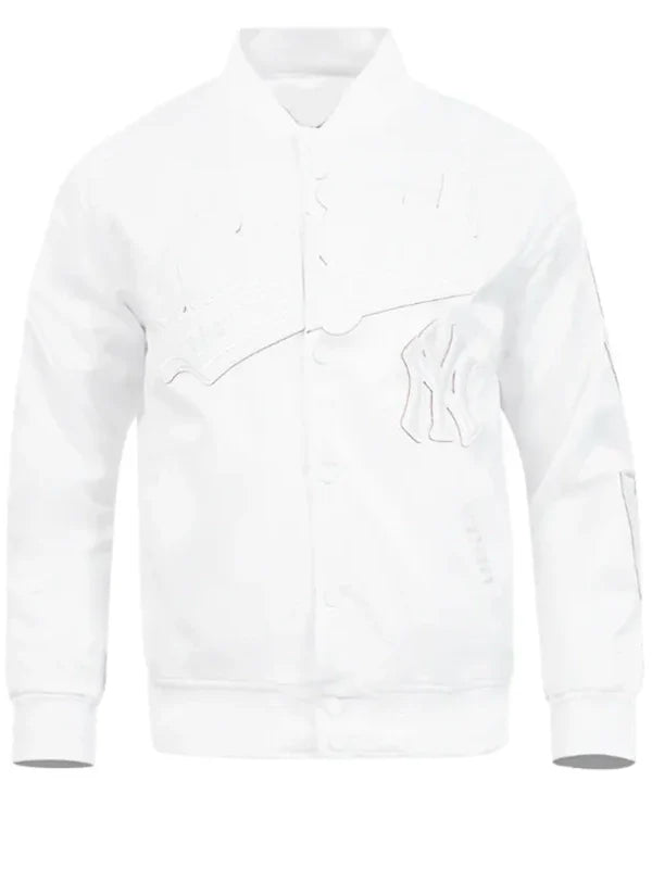 new york yankees white out satin jacket.