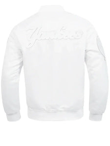 new york yankees white out satin jacket