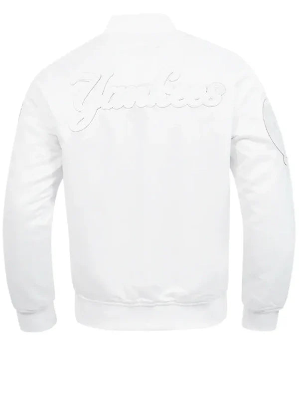 new york yankees white out satin jacket