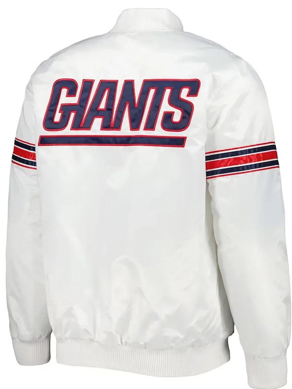 ny giants the power forward white satin jacket.