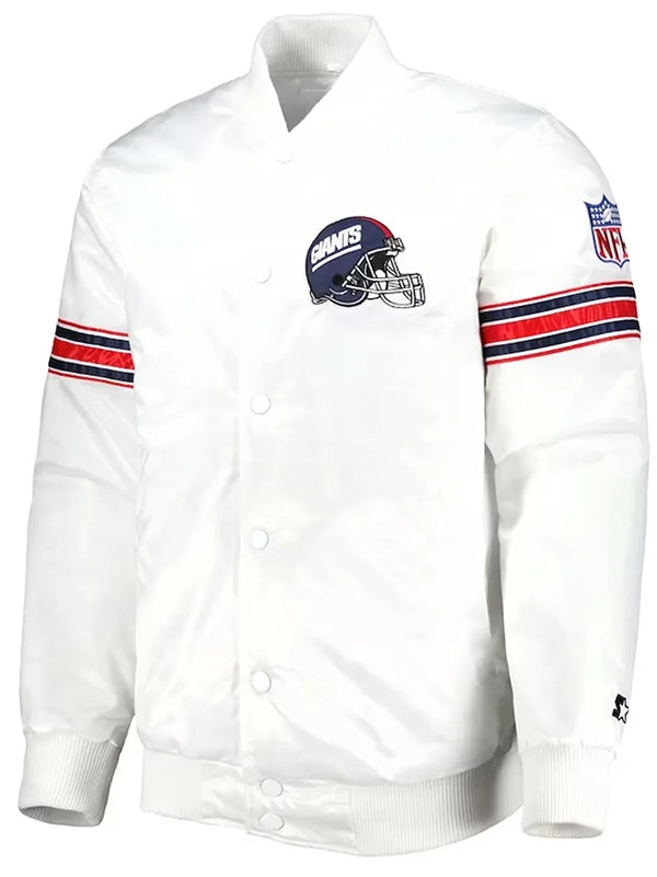 ny giants the power forward white satin jacket