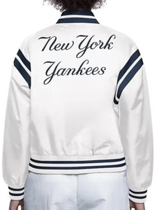 ny yankees white full count satin jacket.