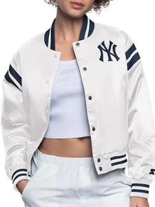 ny yankees white full count satin jacket