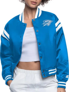 oklahoma city thunder blue full count satin jacket