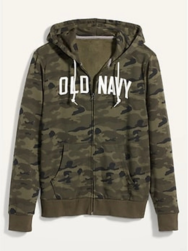 old navy camo zip up hoodie.