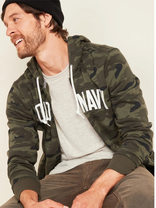 old navy camo zip up hoodie