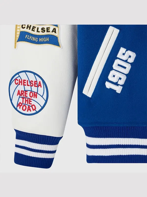ovo x chelsea football club varsity jacket...