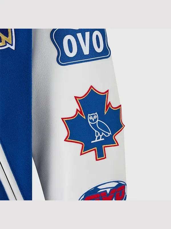 ovo x chelsea football club varsity jacket..