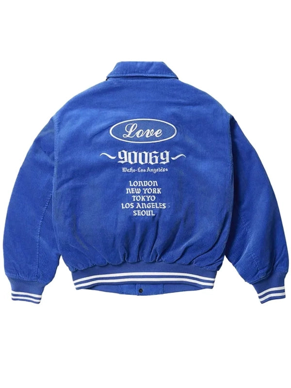 palace love varsity jacket.