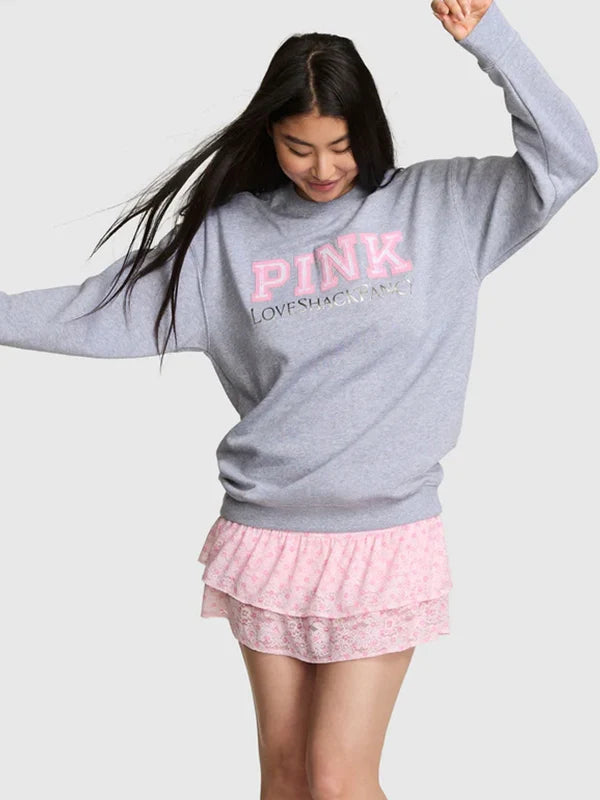 pink x loveshackfancy crew sweatshirt.....