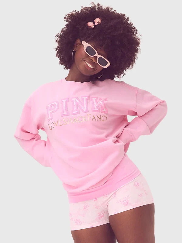 pink x loveshackfancy crew sweatshirt...