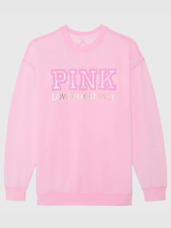 pink x loveshackfancy crew sweatshirt..