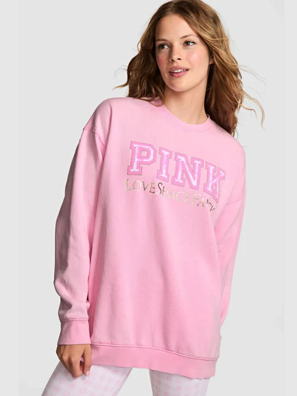 pink x loveshackfancy crew sweatshirt