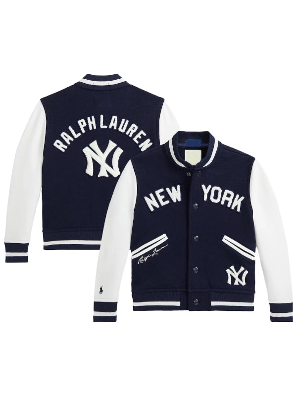 preschool polo ralph lauren navy yankees fleece jacket