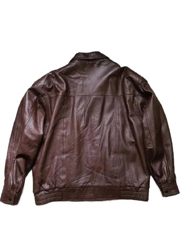 pushers s01 brown leather jacket..