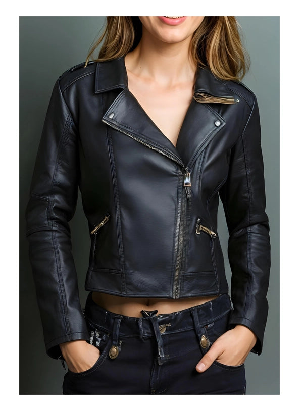 quilted biker leather jacket