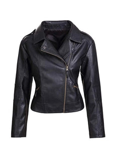 Women’s Quilted Style Black Leather Jacket