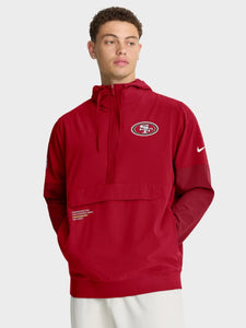 san francisco 49ers sideline anorak half zip hoodie jacket..