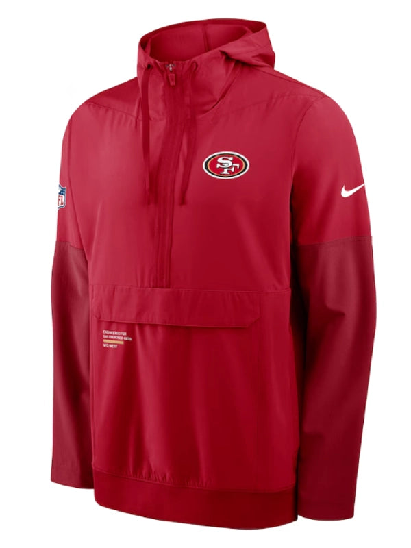 san francisco 49ers sideline anorak half zip hoodie jacket