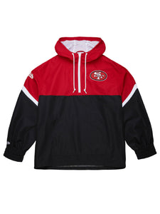 san francisco 49ers tie breaker anorak half zip jacket..