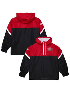 san francisco 49ers tie breaker anorak half zip jacket