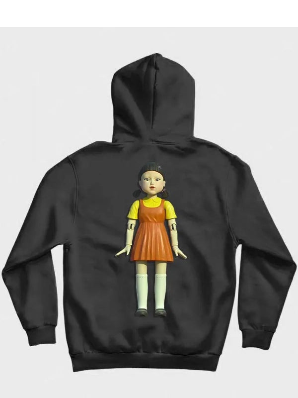 squid game doll red light green light hoodie...