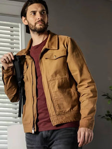 the institute s01 ben barnes brown cotton jacket..