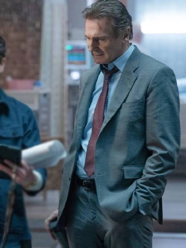 the naked gun liam neeson suit.