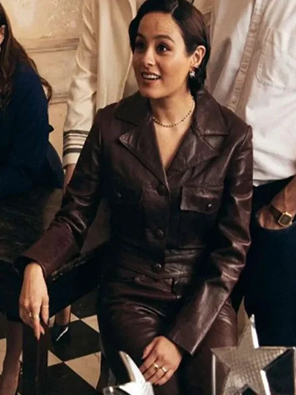 the studio chase sui wonders brown leather jacket..