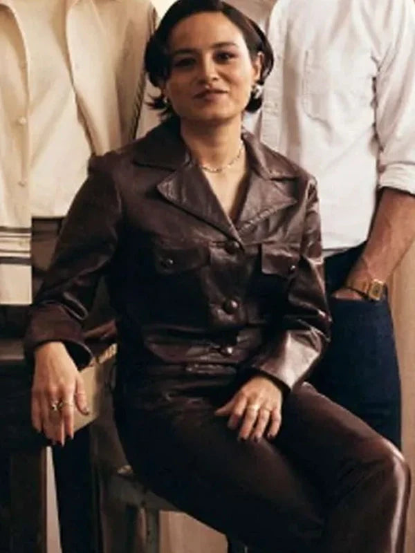 the studio chase sui wonders brown leather jacket.