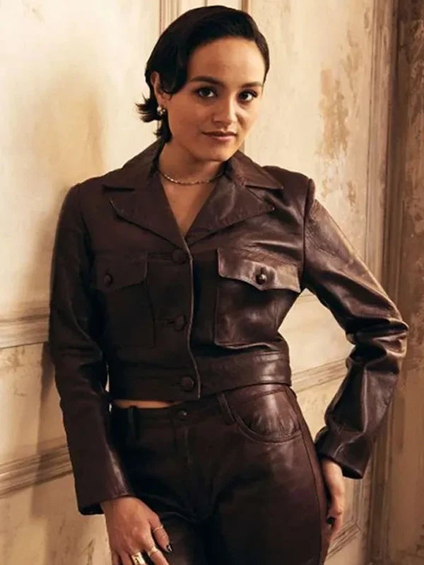 the studio chase sui wonders brown leather jacket