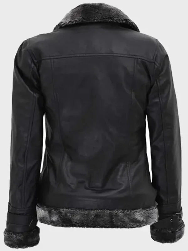 timothy designer soft shearling leather jacket.