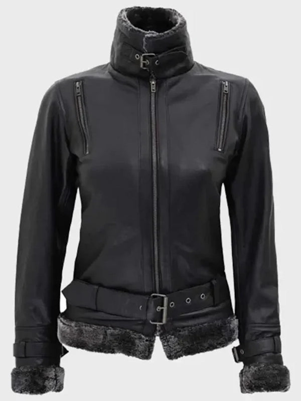 timothy designer soft shearling leather jacket