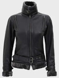 timothy designer soft shearling leather jacket