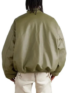 vetements oversized leather bomber jacket