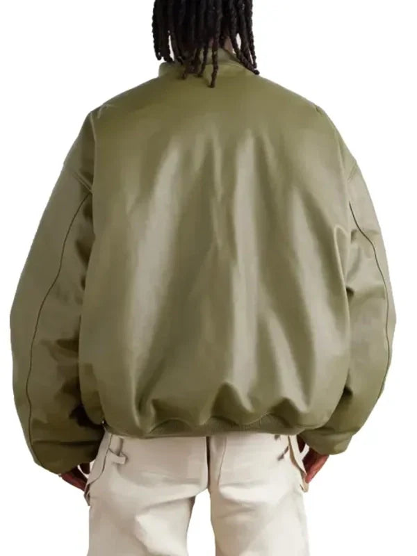 vetements oversized leather bomber jacket