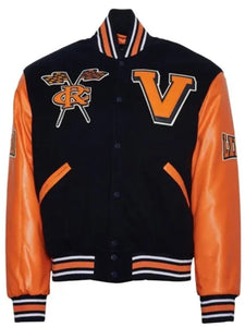 virginia state university black and orange varsity jacket