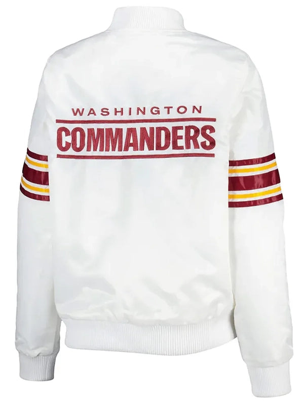 washington commanders line up white jacket.