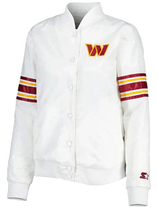 washington commanders line up white jacket