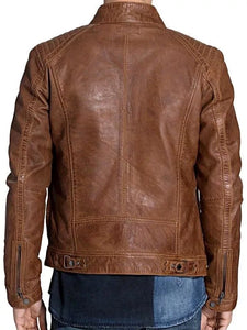 waxed leather biker jacket.