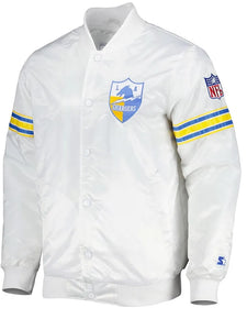 white the power forward la chargers satin jacket