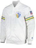 white the power forward la chargers satin jacket