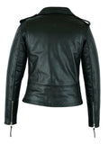 Women Brando Style Leather Motorcycle Jacket Black
