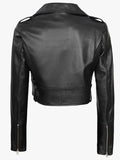 womens colleen cropped leather biker jacket.
